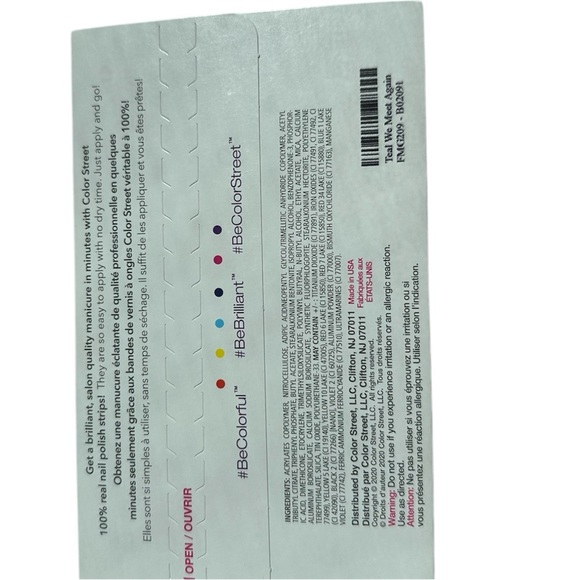 Color Street “Teal We Meet Again”, Sparkling Teal Glitter Nail Strips - Picture 4 of 4